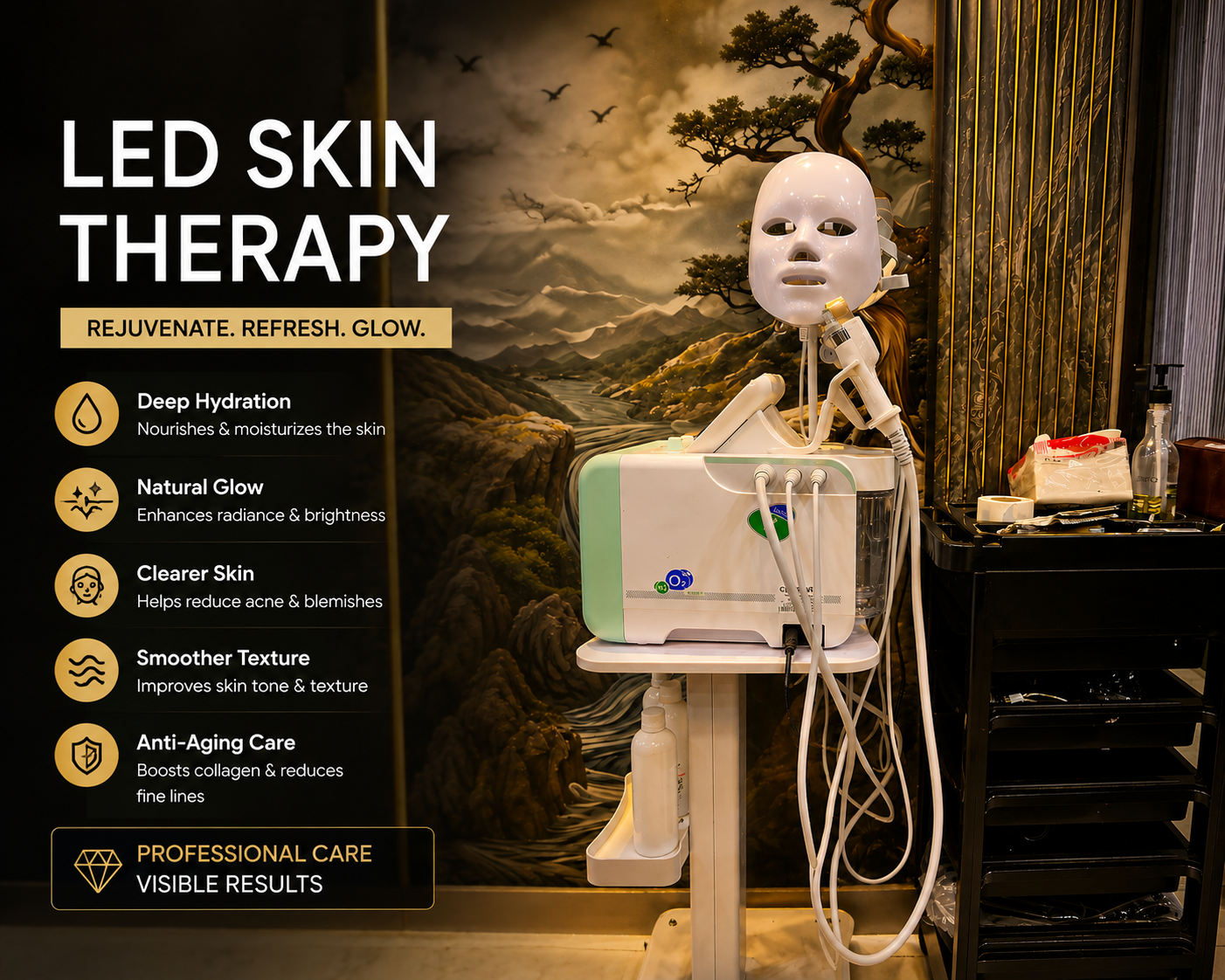LED skin therapy and advanced facial care